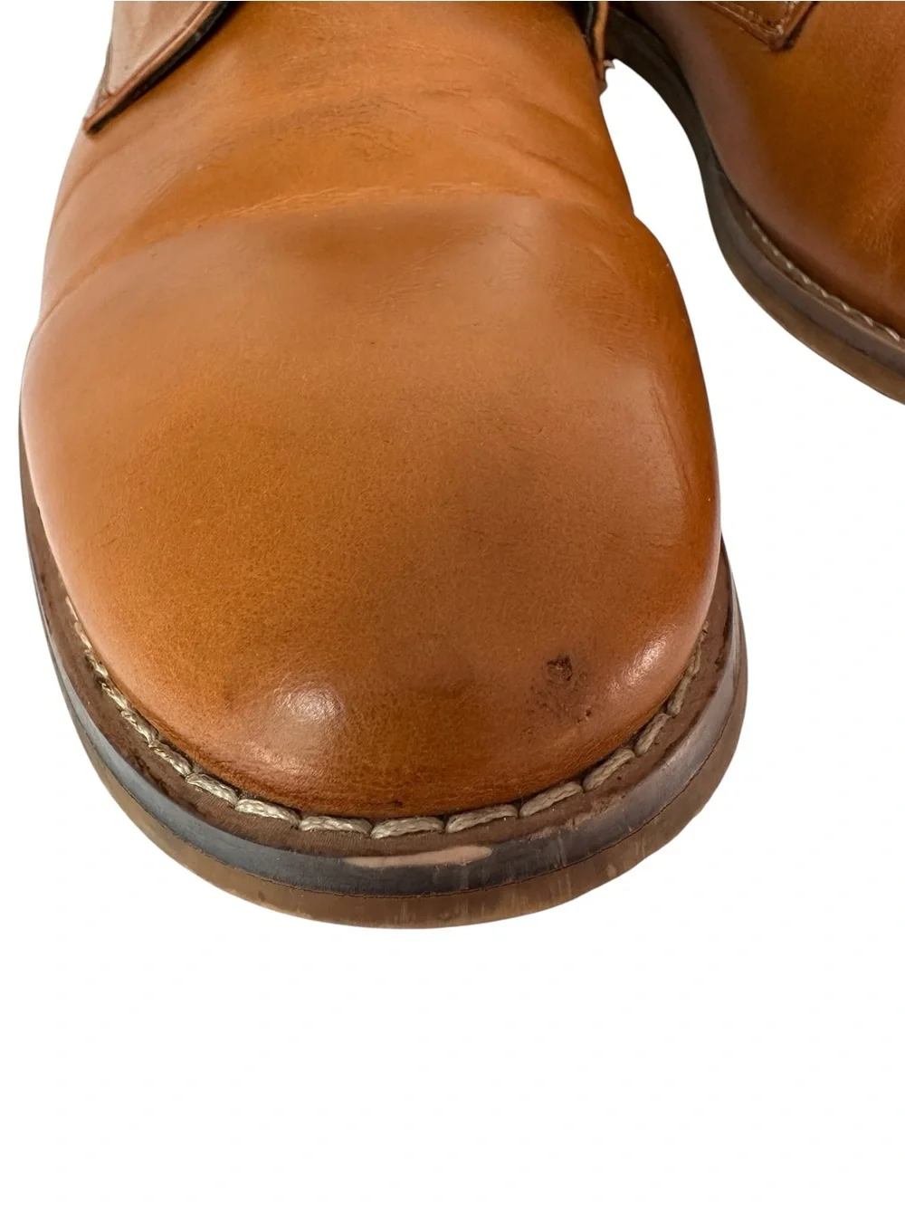 Seven 91 Mens Donestan Tan Brown Leather Oxford Derby Shoes, Size 12